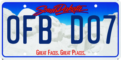 SD license plate 0FBD07