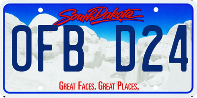 SD license plate 0FBD24