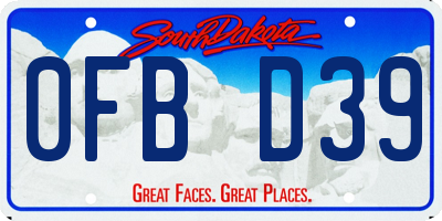 SD license plate 0FBD39