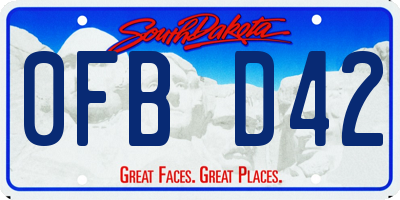 SD license plate 0FBD42
