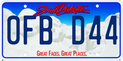 SD license plate 0FBD44