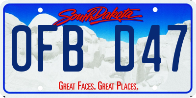 SD license plate 0FBD47