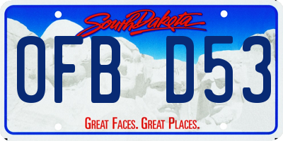 SD license plate 0FBD53