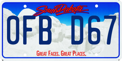 SD license plate 0FBD67