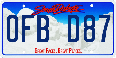 SD license plate 0FBD87