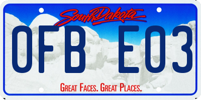 SD license plate 0FBE03