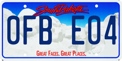 SD license plate 0FBE04