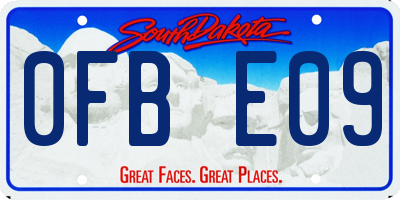SD license plate 0FBE09