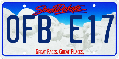 SD license plate 0FBE17