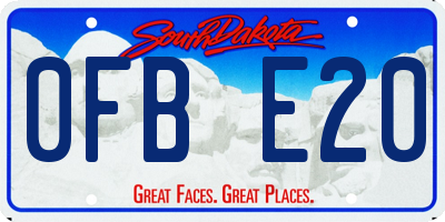 SD license plate 0FBE20