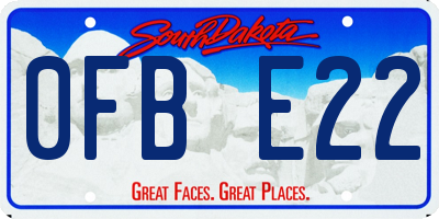 SD license plate 0FBE22