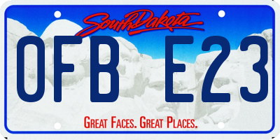 SD license plate 0FBE23