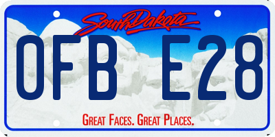 SD license plate 0FBE28
