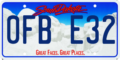 SD license plate 0FBE32