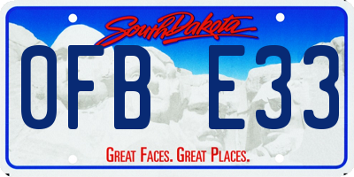 SD license plate 0FBE33