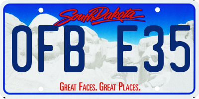 SD license plate 0FBE35