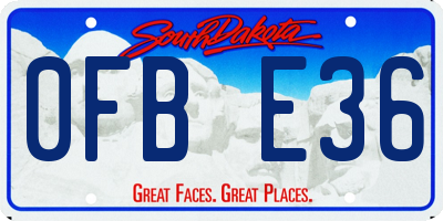 SD license plate 0FBE36