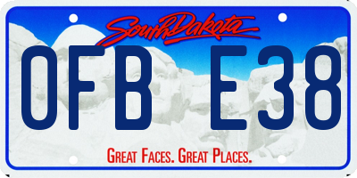 SD license plate 0FBE38
