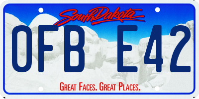 SD license plate 0FBE42