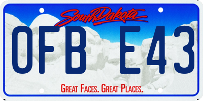 SD license plate 0FBE43