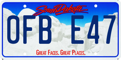SD license plate 0FBE47