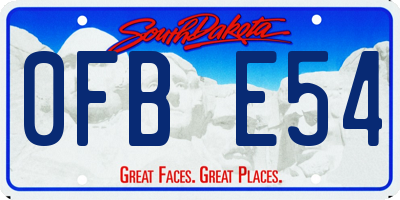 SD license plate 0FBE54