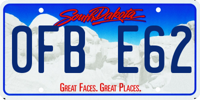 SD license plate 0FBE62
