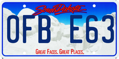 SD license plate 0FBE63