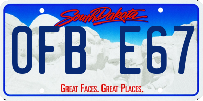 SD license plate 0FBE67