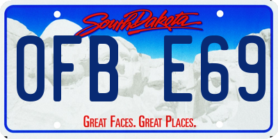 SD license plate 0FBE69