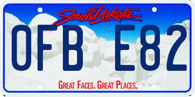 SD license plate 0FBE82