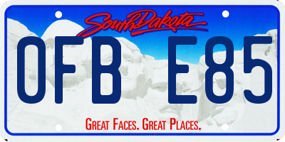 SD license plate 0FBE85