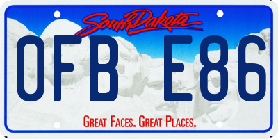 SD license plate 0FBE86