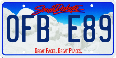 SD license plate 0FBE89