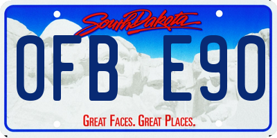 SD license plate 0FBE90
