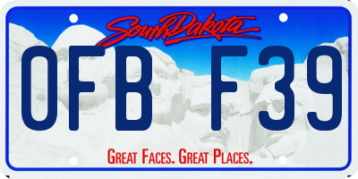 SD license plate 0FBF39