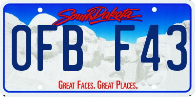 SD license plate 0FBF43