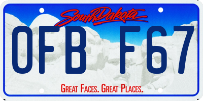 SD license plate 0FBF67