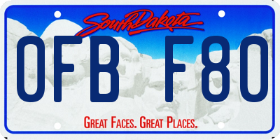 SD license plate 0FBF80