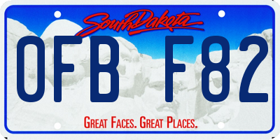 SD license plate 0FBF82