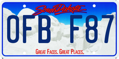 SD license plate 0FBF87