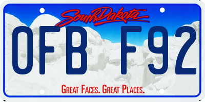 SD license plate 0FBF92