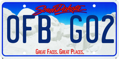 SD license plate 0FBG02