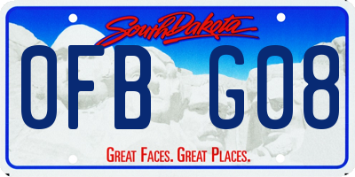 SD license plate 0FBG08