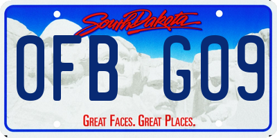 SD license plate 0FBG09