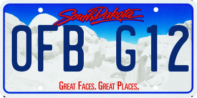 SD license plate 0FBG12