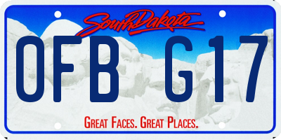 SD license plate 0FBG17