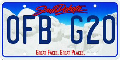 SD license plate 0FBG20
