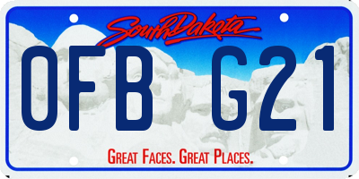 SD license plate 0FBG21