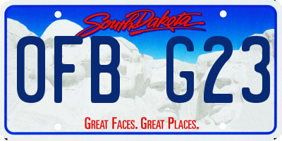 SD license plate 0FBG23